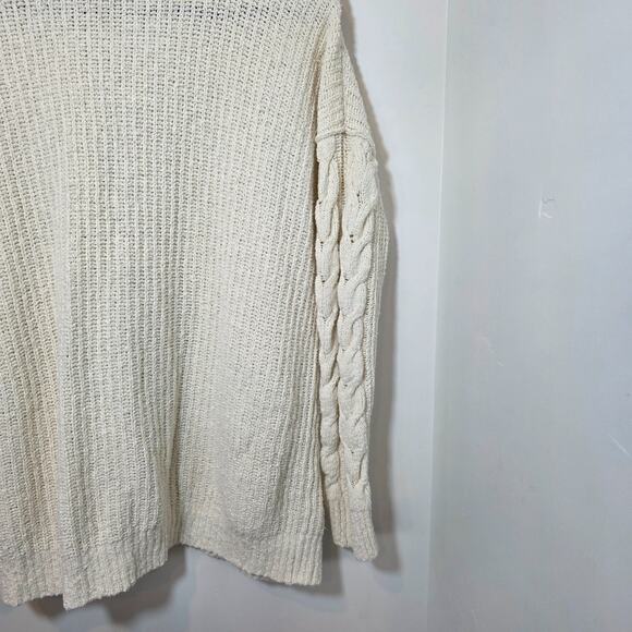 Abercrombie & Fitch Chunky Knit Open Long Cardigan Sweater Pockets Womens Medium - Picture 6 of 8